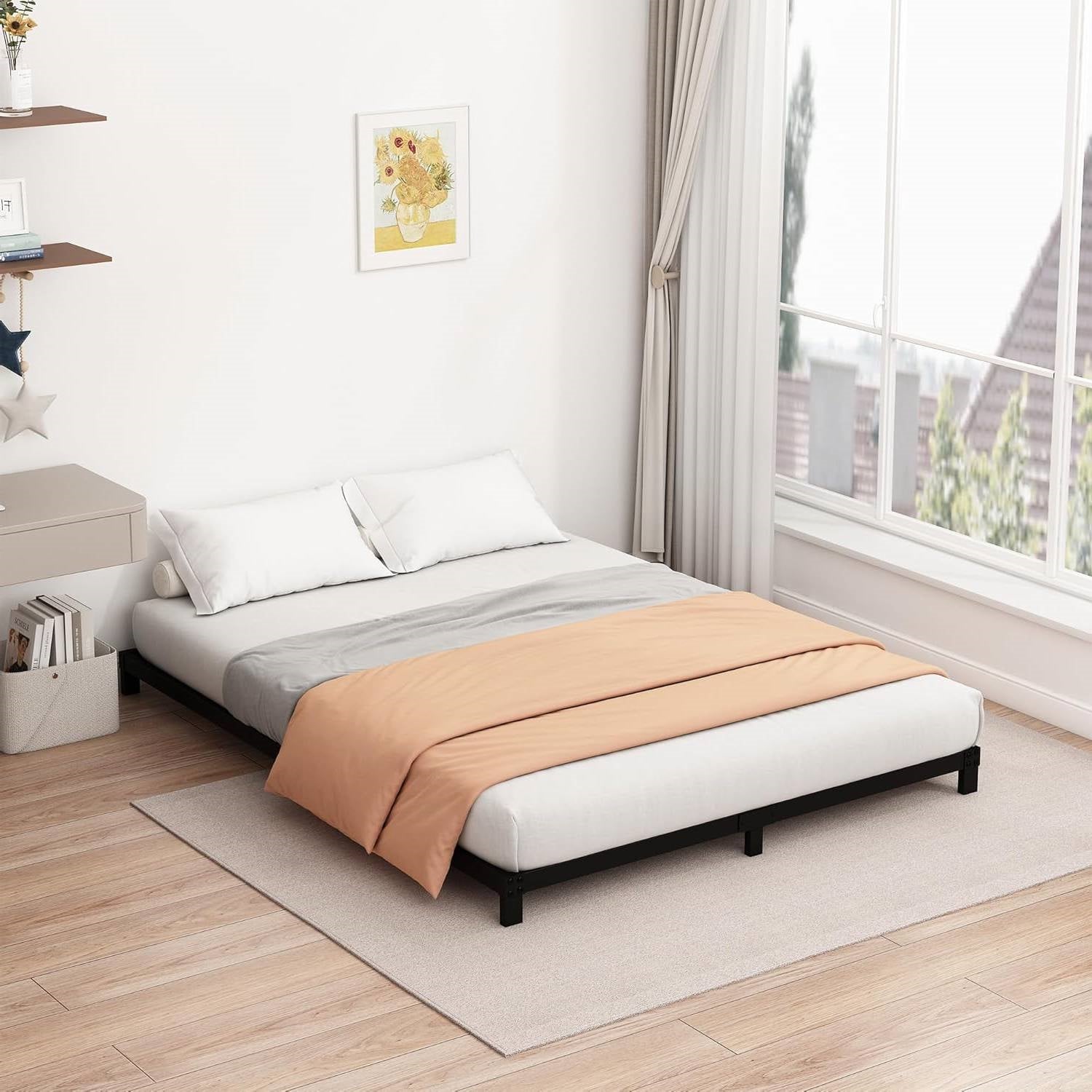 King size 5-inch Heavy Duty Metal Bed Frame with 3,000 lb. Weight Capacity